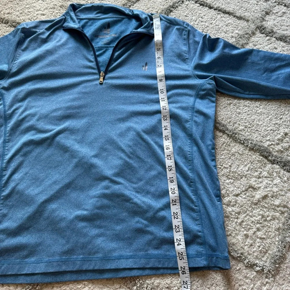 Johnnie-O Lammie 1/4 Zip long sleeve shirt blue medium - Picture 5 of 7